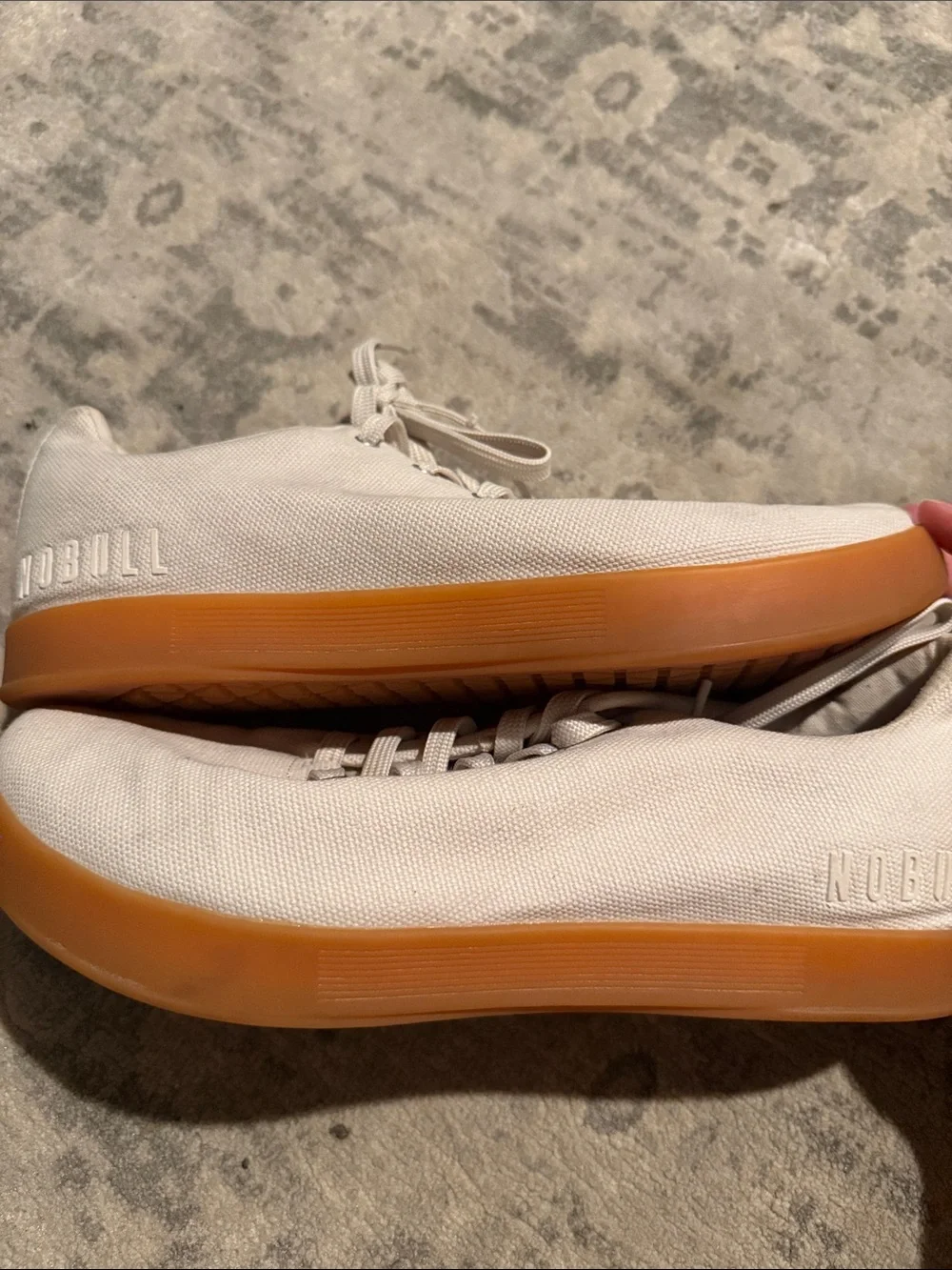 NOBULL Canvas Sneakers in Off-White with Gum Sole